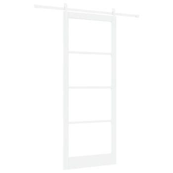 Schiebetür ORKDAL Weiß 93 x 232 cm Massivholz Kiefer und Glas