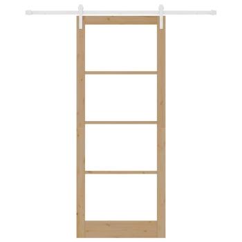 Schiebetür ORKDAL Natur 93 x 232 cm Massivholz Kiefer und Glas