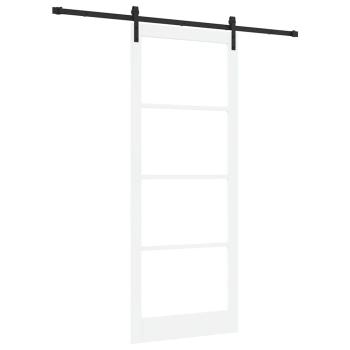 Schiebetür ORKDAL Weiß 93 x 232 cm Massivholz Kiefer und Glas