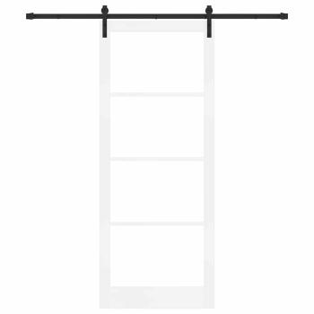 Schiebetür ORKDAL Weiß 93 x 232 cm Massivholz Kiefer und Glas