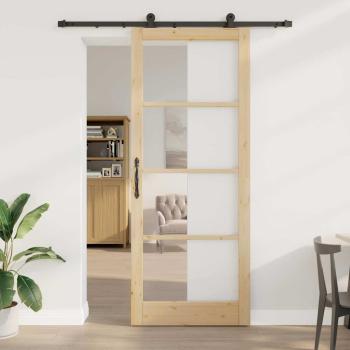 ARDEBO.de - Schiebetür ORKDAL 93 x 232 cm Massivholz Kiefer und Glas