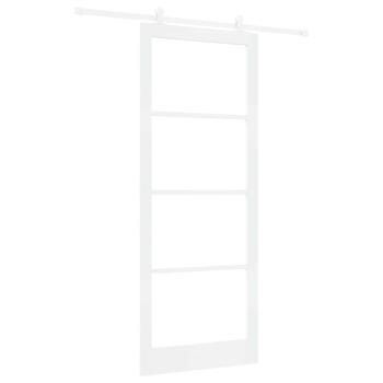 Schiebetür ORKDAL 93 x 232 cm Massivholz Kiefer und Glas Weiß