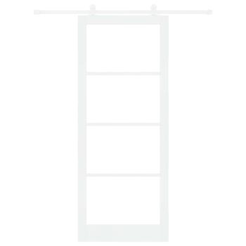 Schiebetür ORKDAL 93 x 232 cm Massivholz Kiefer und Glas Weiß