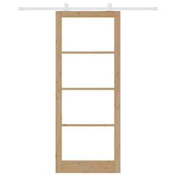 Schiebetür ORKDAL 93 x 232 cm Massivholz Kiefer und Glas Natur