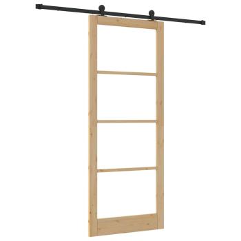 Schiebetür ORKDAL Natur 93 x 232 cm Massivholz Kiefer und Glas