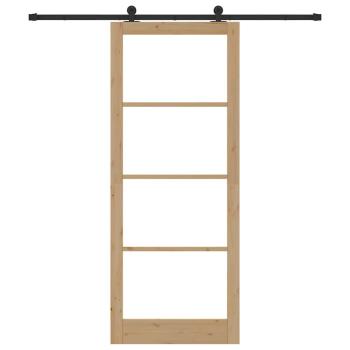 Schiebetür ORKDAL Natur 93 x 232 cm Massivholz Kiefer und Glas