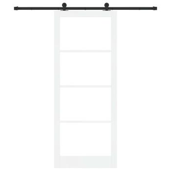 Schiebetür ORKDAL Weiß 93 x 232 cm Massivholz Kiefer und Glas
