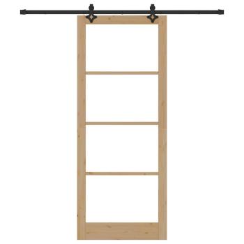 Schiebetür Natur 93 x 232 cm Massivholz Kiefer und Glas
