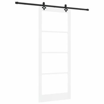 Schiebetür Weiß 93 x 232 cm Massivholz Kiefer und Glas