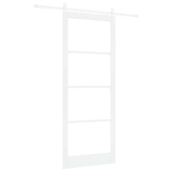 Schiebetür Weiß 93 x 232 cm Massivholz Kiefer und Glas