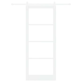 Schiebetür Weiß 93 x 232 cm Massivholz Kiefer und Glas
