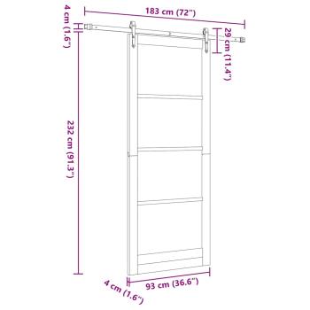 Schiebetür Weiß 93 x 232 cm Massivholz Kiefer und Glas
