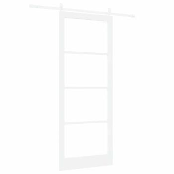 Schiebetür Weiß 93 x 232 cm Massivholz Kiefer und Glas