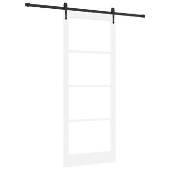 Schiebetür ORKDAL 93 x 232 cm Massivholz Kiefer und Glas Weiß