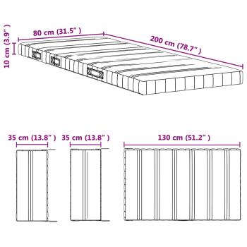 Erweiterbare Schaumstoffmatratze 80 x 200 cm Weiß