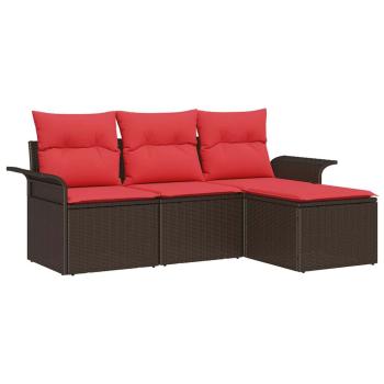Gartensofa-set 4 stk. Braun Poly-Rattan