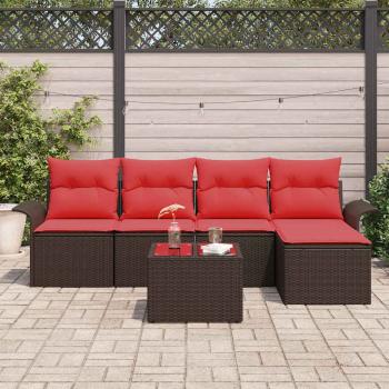 Gartensofa-set 6 stk. Braun Poly-Rattan