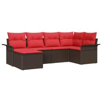 Gartensofa-set 6 stk. Braun Poly-Rattan
