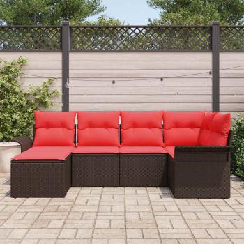 Gartensofa-set 6 stk. Braun Poly-Rattan