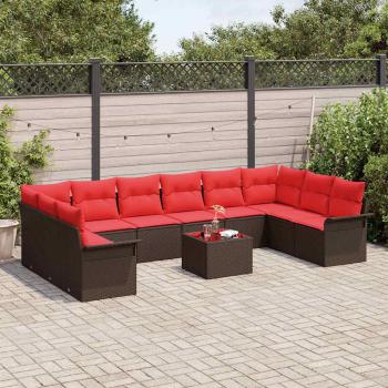 Gartensofa-set 11 stk. Braun Poly-Rattan