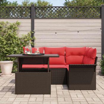 Gartensofa-set 5 stk. Braun Poly-Rattan