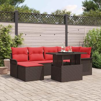 ARDEBO.de - Gartensofa-set 7 stk. Braun Poly-Rattan