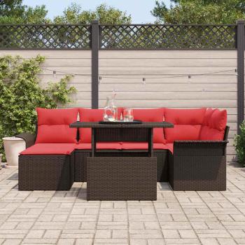 Gartensofa-set 7 stk. Braun Poly-Rattan