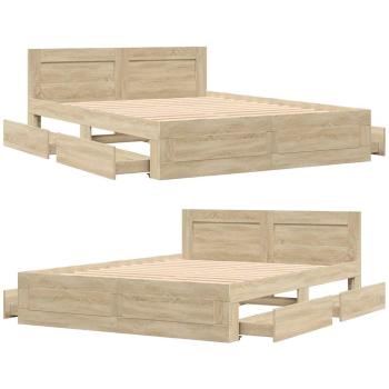 Bettrahmen 2 stk. Sonoma 153 x 203 cm Holzwerkstoff