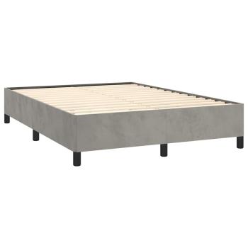 Bettgestell ohne Matratze Hellgrau 137x190 cm Samt