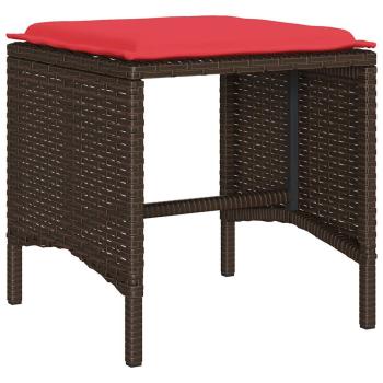 4-tlg. Garten-Sofagarnitur mit Kissen Braun Poly Rattan