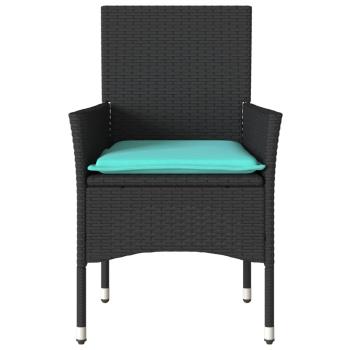 Gartenstühle mit Kissen 2 Stk. Schwarz Poly Rattan