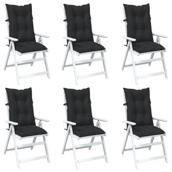 Set Hochlehner-Stuhlkissen 6 stk. Polyester Melange Schwarz