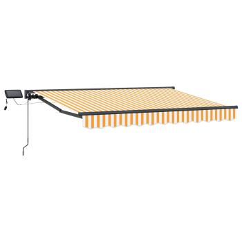 Manueller Markisenrahmen mit LEDs Gelb, Weiß, Anthrazit 3 x 2 m