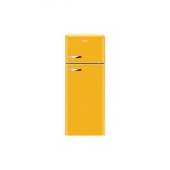 ARDEBO.de Amica KGC 15633 Y Retro-Kühl-Gefrierkombination, 55 cm breit, 144 cm hoch, 206 L, Automatische Abtauung, FrostControl, 3 Ablagen, honey yellow
