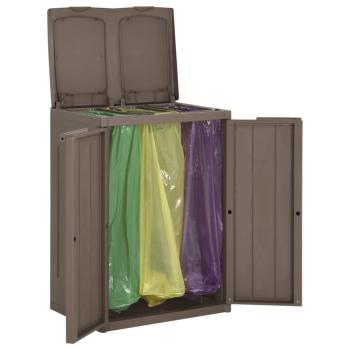 ARDEBO.de - Mülleimer mit 2 Klappen Braun 65x45x88 cm PP