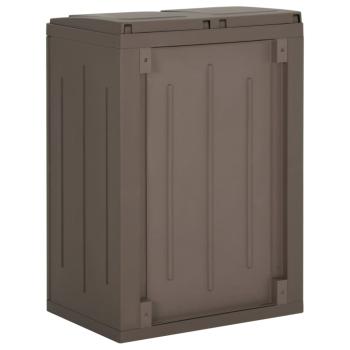 Mülleimer mit 2 Klappen Braun 65x45x88 cm PP