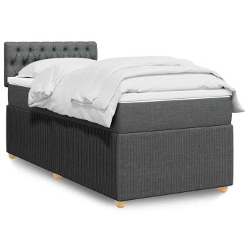 ARDEBO.de - Boxspringbett mit Matratze Dunkelgrau 90x200 cm Stoff