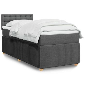 ARDEBO.de - Boxspringbett mit Matratze Dunkelgrau 90x200 cm Stoff