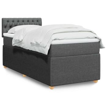 ARDEBO.de - Boxspringbett mit Matratze Dunkelgrau 90x200 cm Stoff