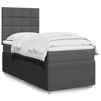 ARDEBO.de - Boxspringbett mit Matratze Dunkelgrau 90x200 cm Stoff