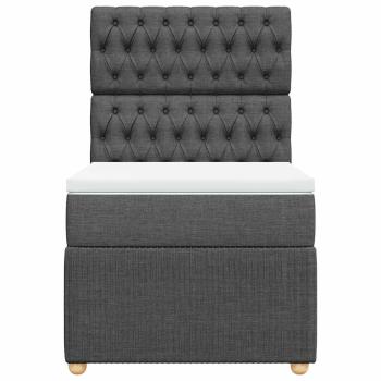 Boxspringbett mit Matratze Dunkelgrau 90x200 cm Stoff