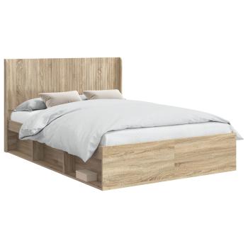 Bettgestell mit Stauraum und Kopfteil 2 Stk. Holzwerkstoff