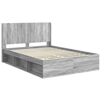 Bettgestell mit Stauraum und Kopfteil 2 Stk. Holzwerkstoff