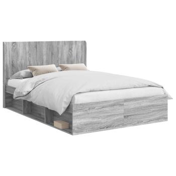 Bettgestell mit Stauraum und Kopfteil 2 Stk. Holzwerkstoff