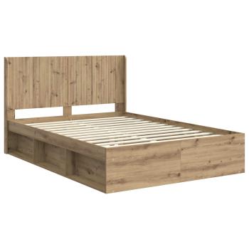 Bettgestell mit Stauraum und Kopfteil 2 Stk. Holzwerkstoff