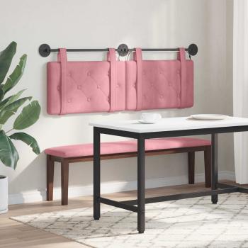 Hängendes Kopfteil Mit LED Licht Rosa Samt