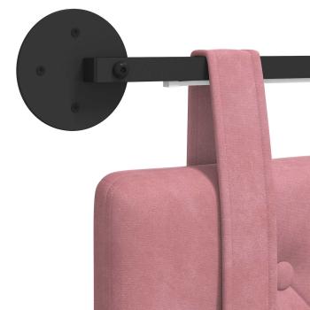 Hängendes Kopfteil Mit LED Licht Rosa Samt