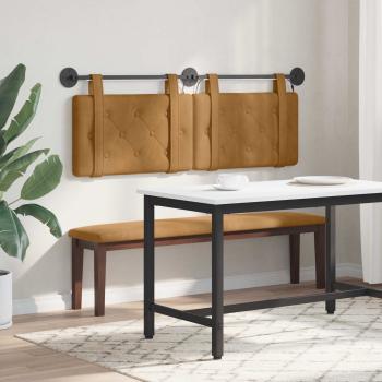 Hängendes Kopfteil Mit LED Licht Braun Samt