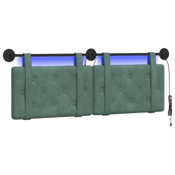 Hängendes Kopfteil Mit LED Licht Meergrün Samt