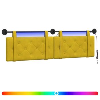 Hängendes Kopfteil Mit LED Licht Gelb Samt